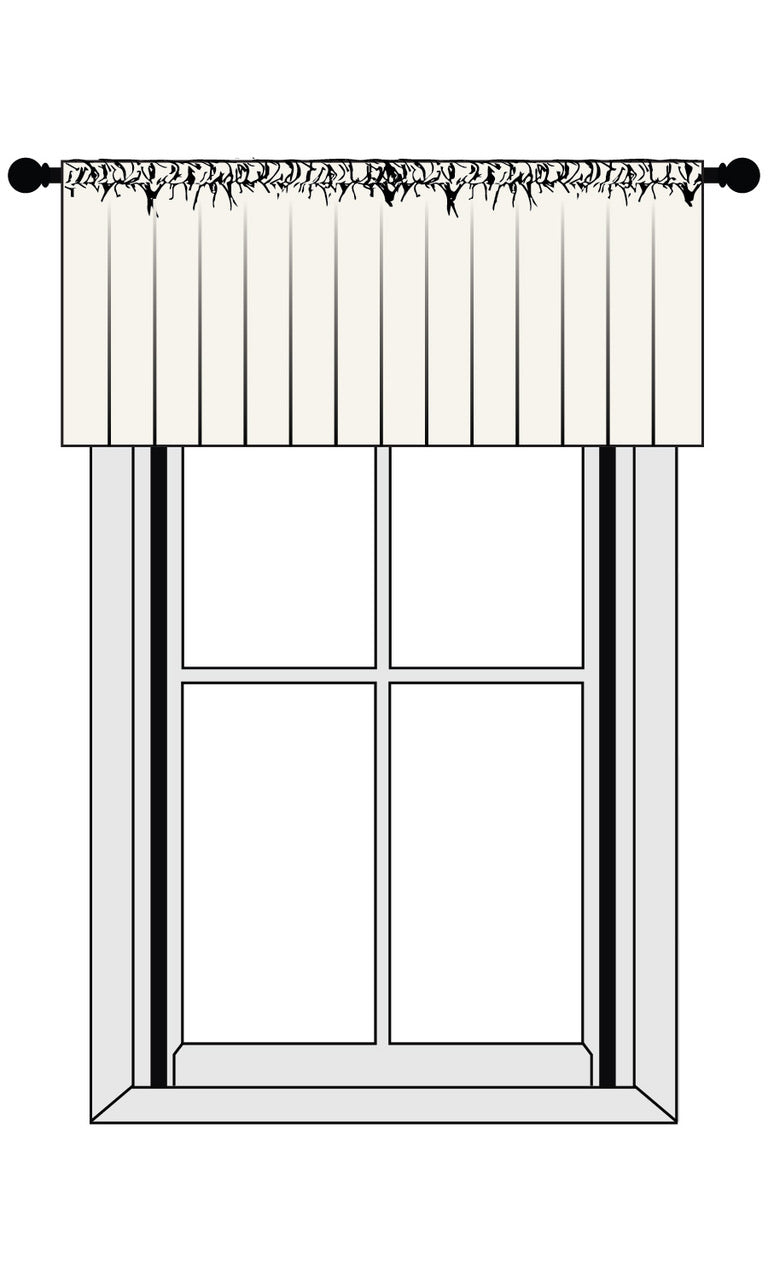 Custom pole mounted rod pocket valance