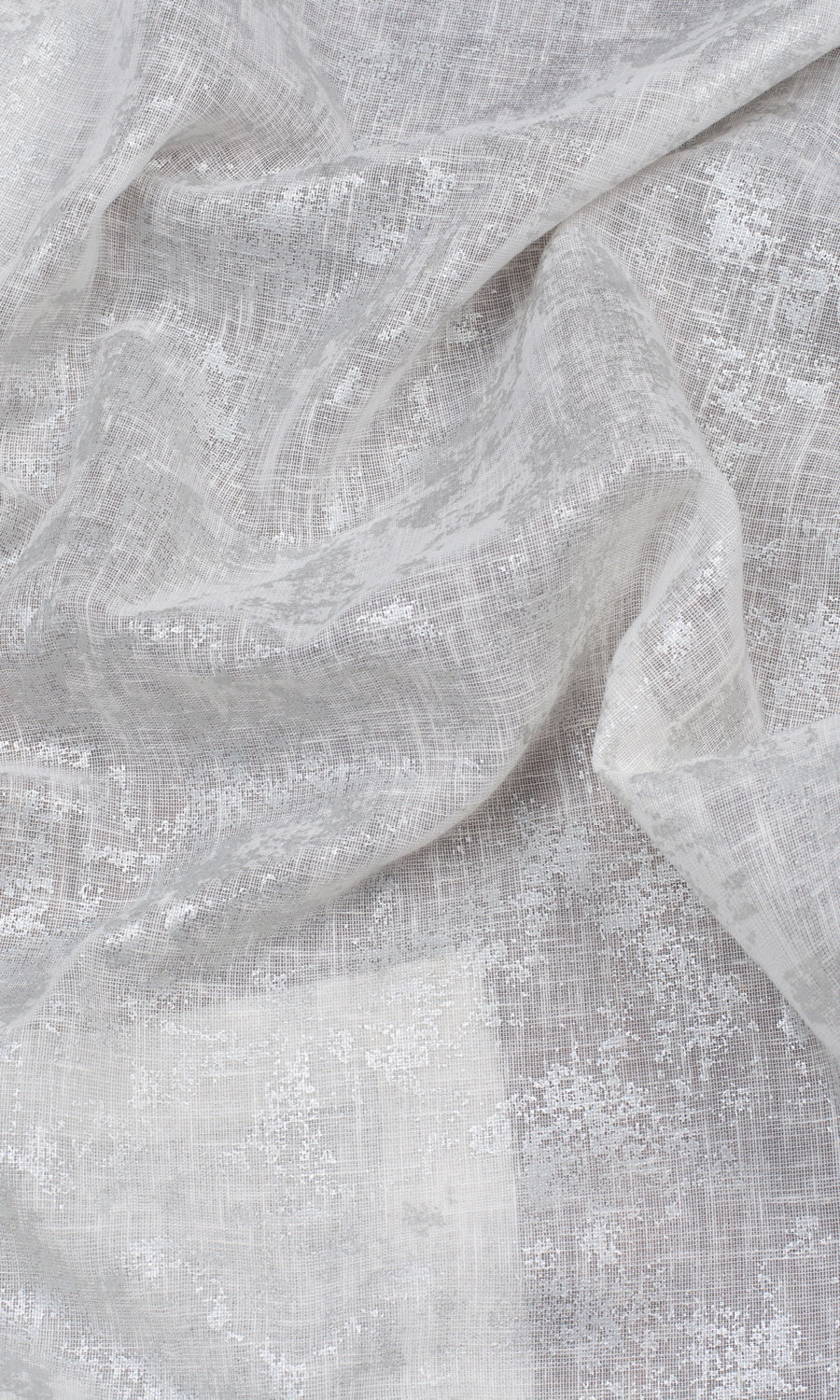 Metallic Accent Semi-Sheer Fabric By the Metre for Roman Blinds & Shades (White)