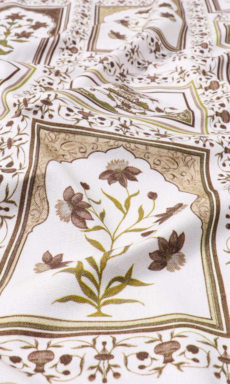 Floral Cotton Flat, Plain, Fake, Faux, European Relaxed Roman Blinds (Brown/ Green)