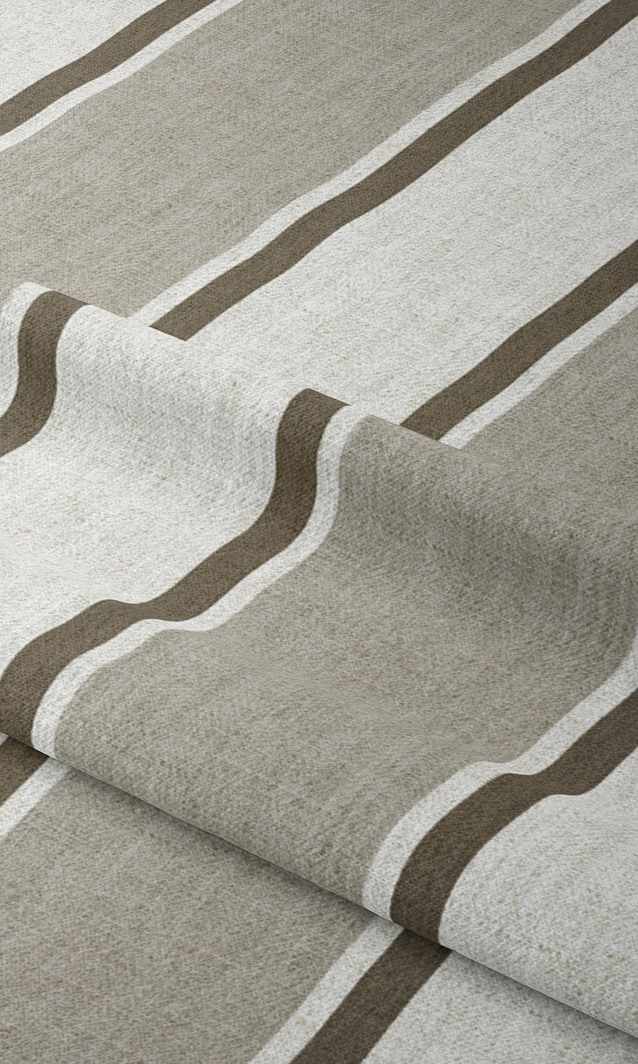 Modern Striped Print Window Treatments Fabric Sample (Beige/ Brown)