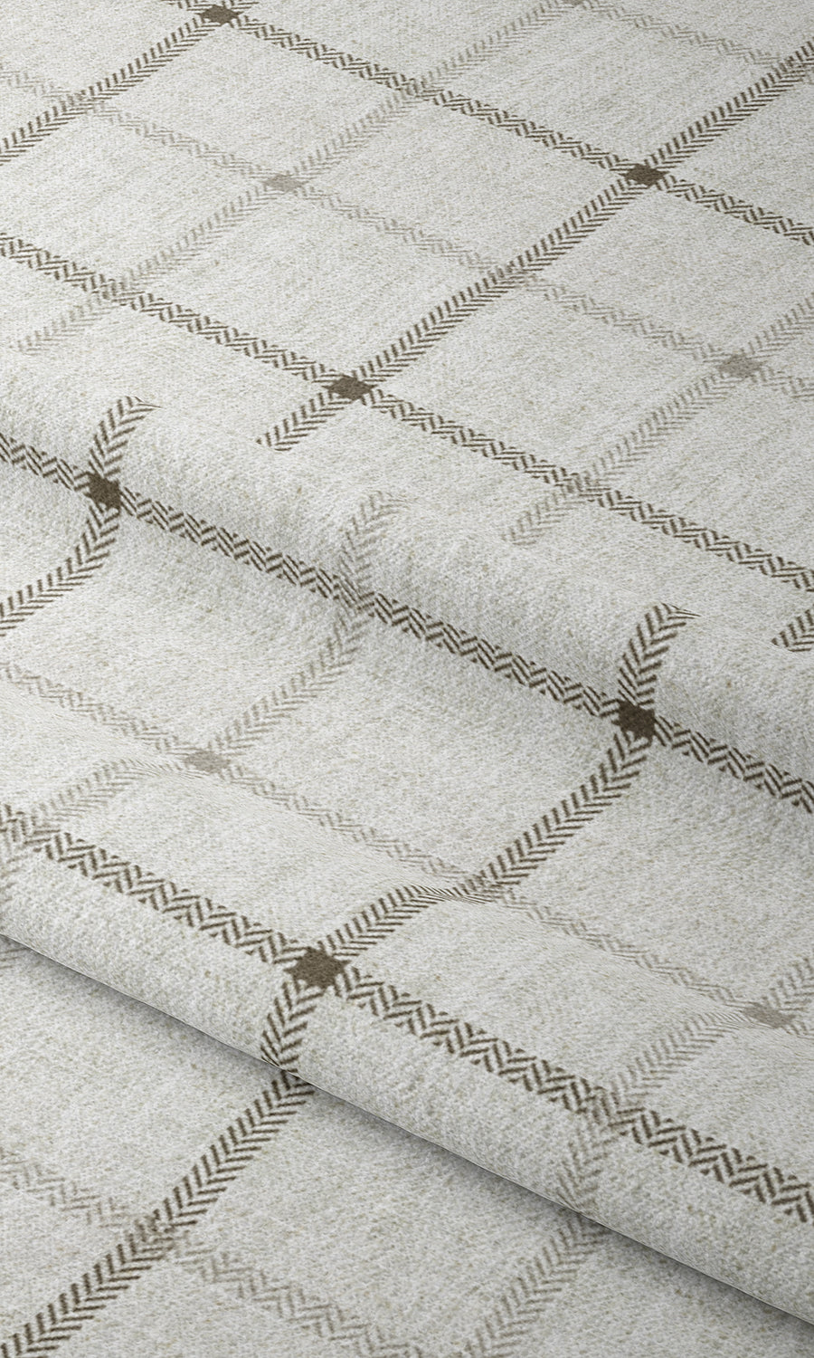 Modern Striped Print Window Treatments Fabric By the Metre (White/ Beige)