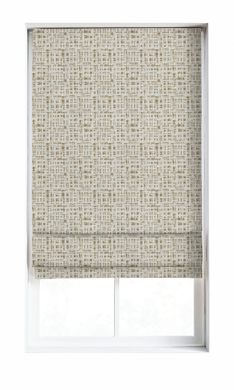 Abstract Print Window Treatments Fabric By the Metre (White/ Pale Brown)