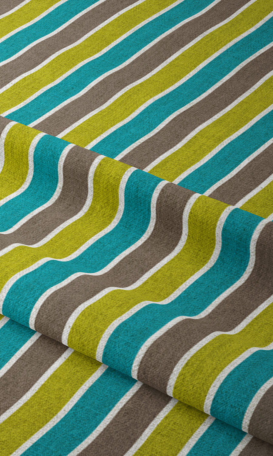 Striped Home Textile Fabric Material Sample (Blue/ Green)