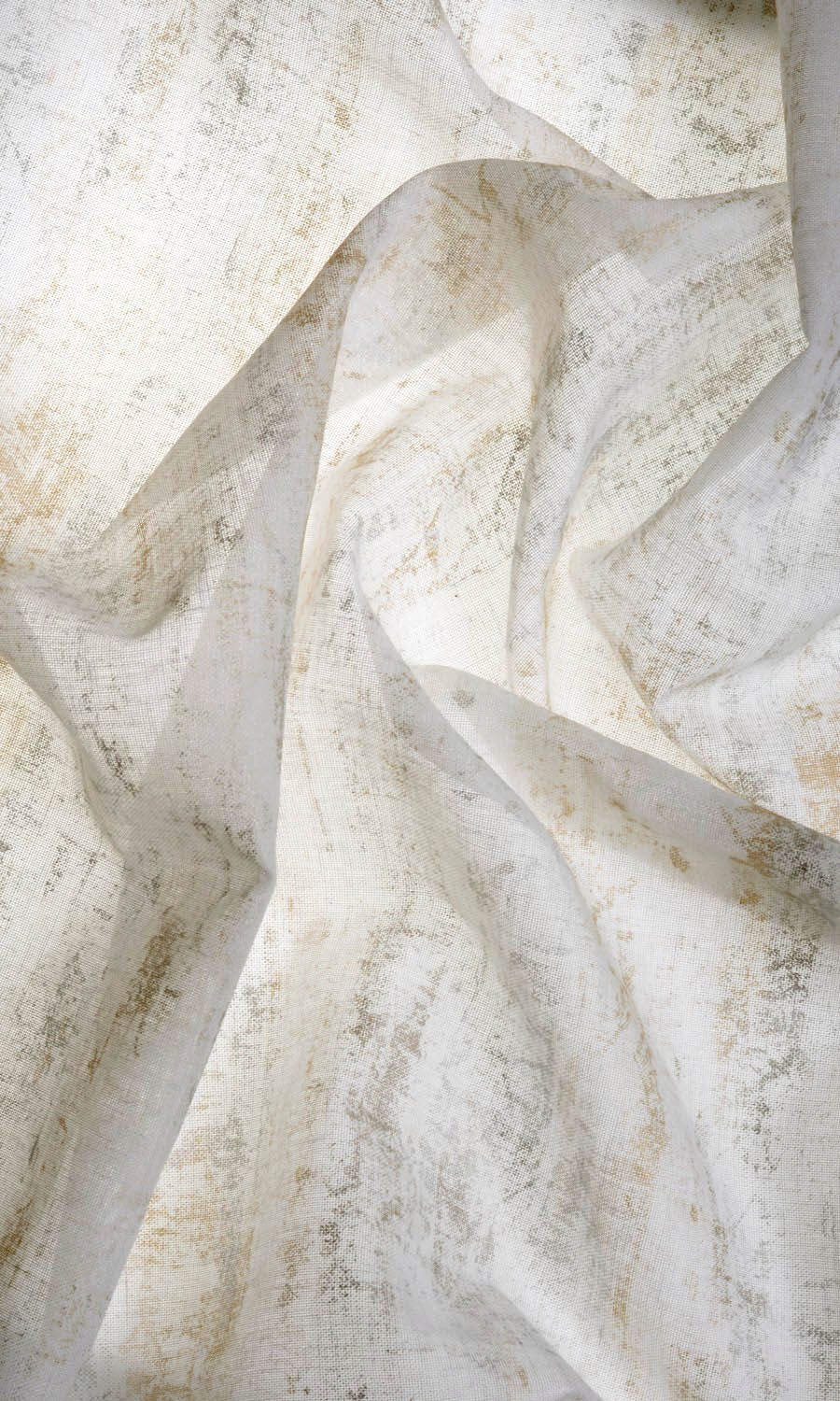 Printed Sheer Home Textile Fabric Material By the Metre (Metallic Golden/ Yellow)