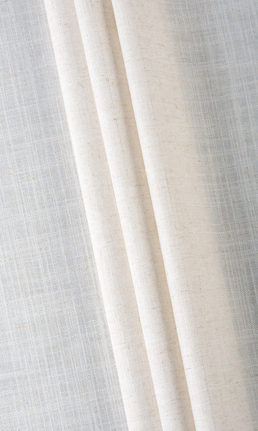 Plain Linen Blend Free Fabric Material Sample (Cream/ Ivory)