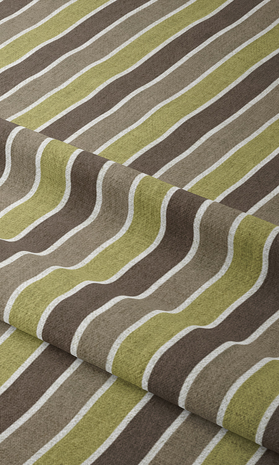 Modern Striped Window Treatments Fabric Sample (Green/ Brown)