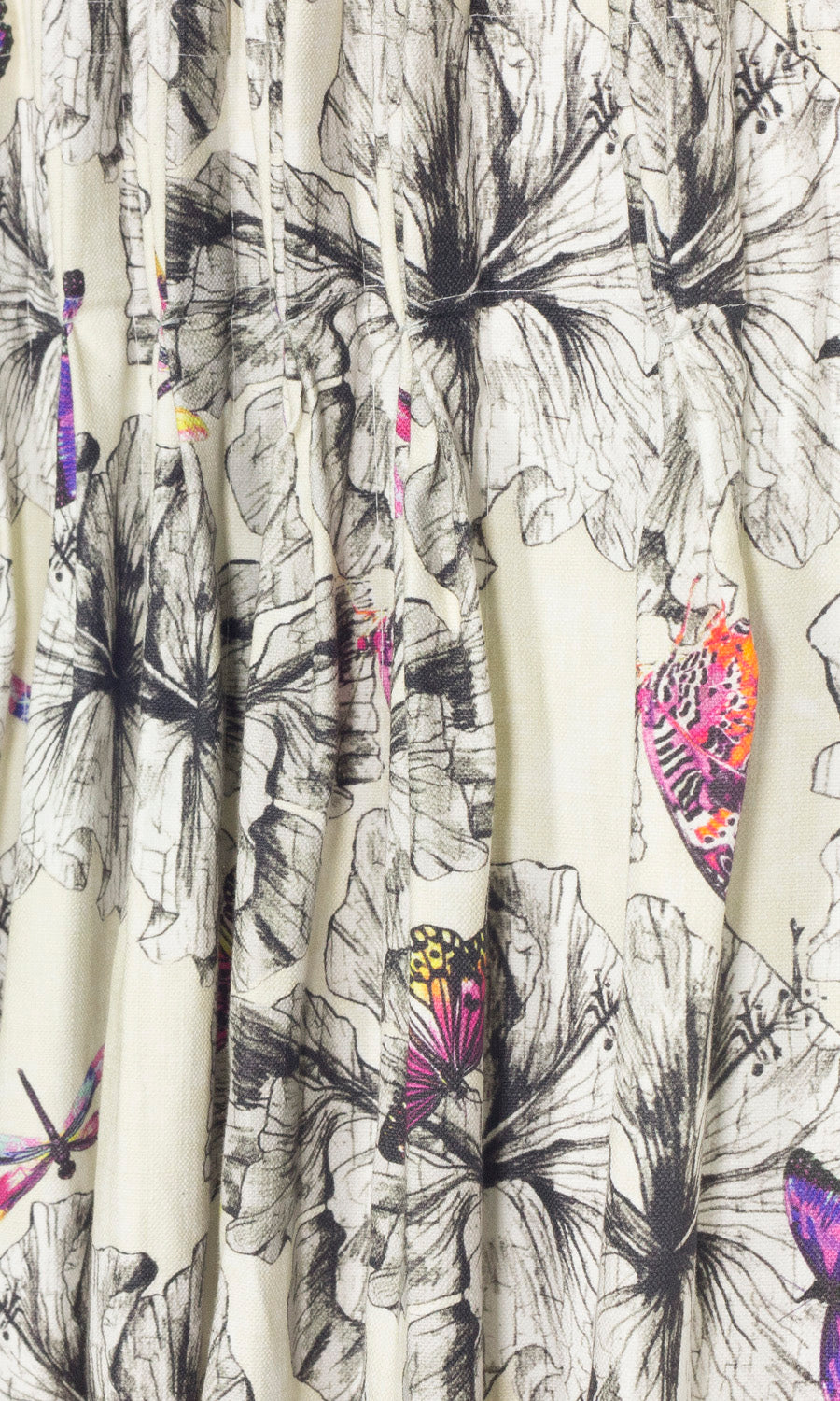 Butterfly Print Cotton Window Treatments Fabric By the Metre (Pink/ Purple)