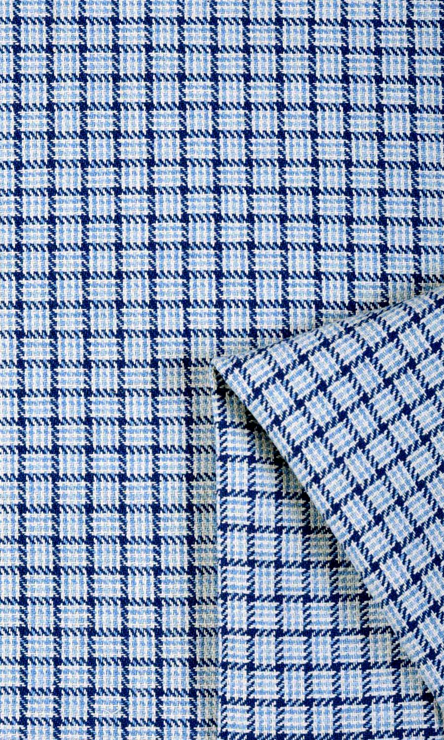 Basketweave Free Fabric Material Sample (Blue/ Sky Blue/ White)