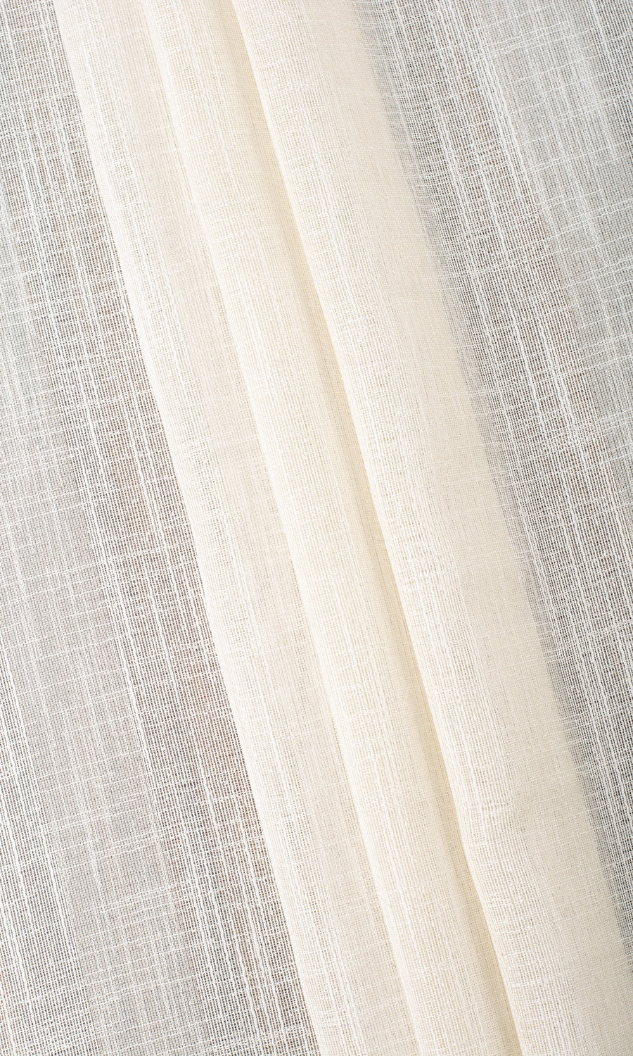 Textured Stripe Sheer Home Textile Fabric Material By the Metre (Almond Cream)