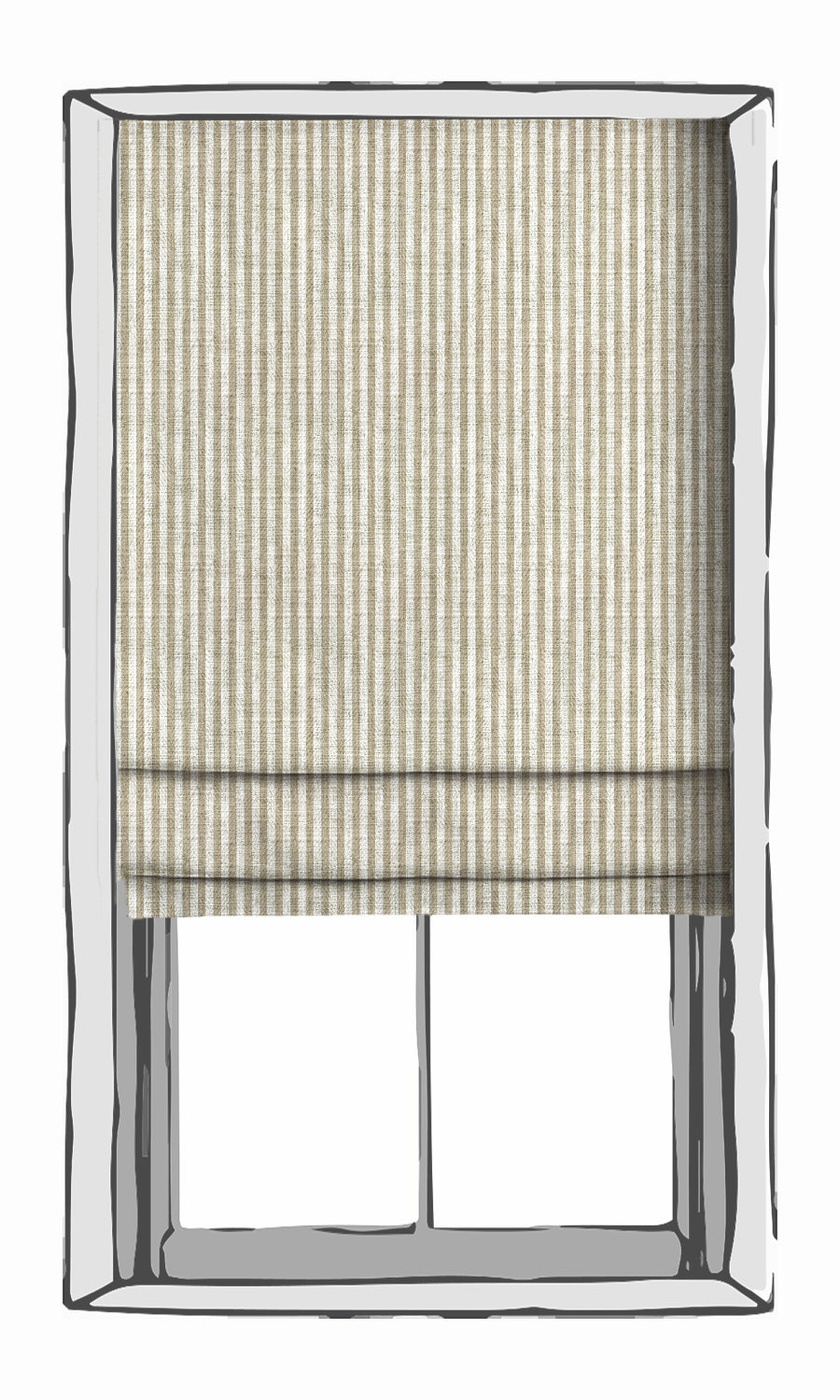 Striped Free Fabric Material Sample (Beige/ White)