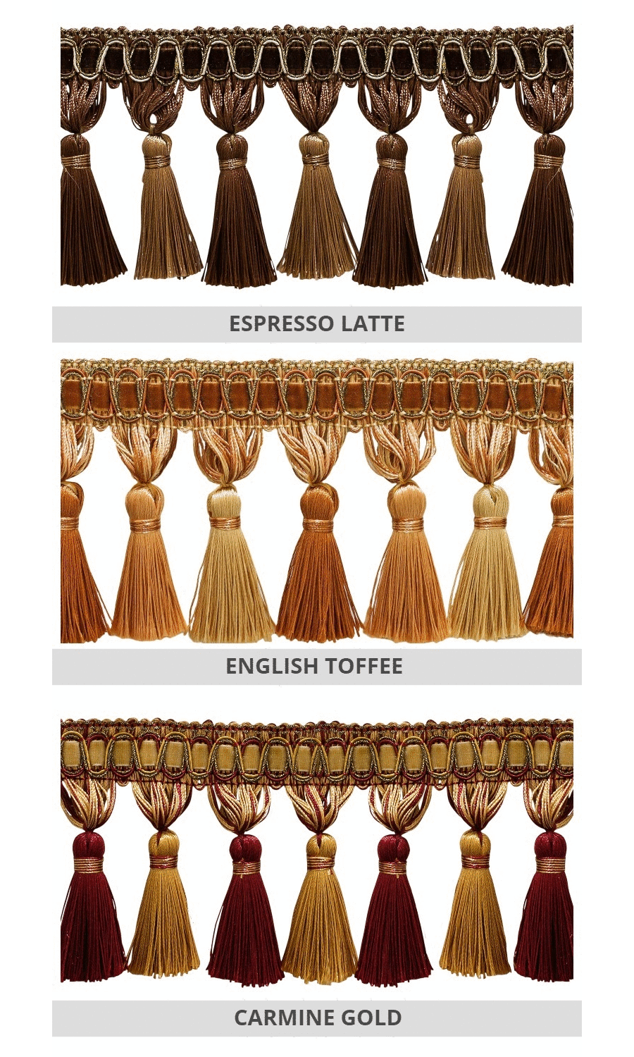 Window shades tassel trimming