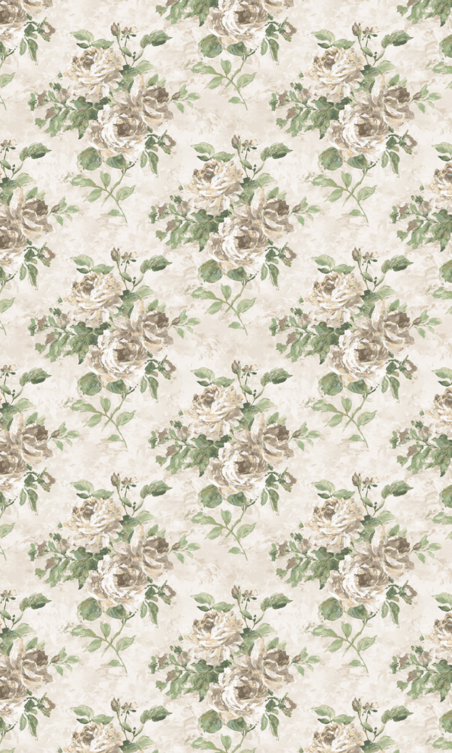 Dimout Floral Flat, Plain, Fake, Faux, European Relaxed Roman Blinds (Green/ Grey)
