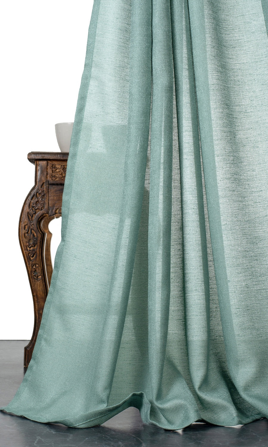 Plain Sheer Roman Blinds & Window Shades (Turquoise Green)