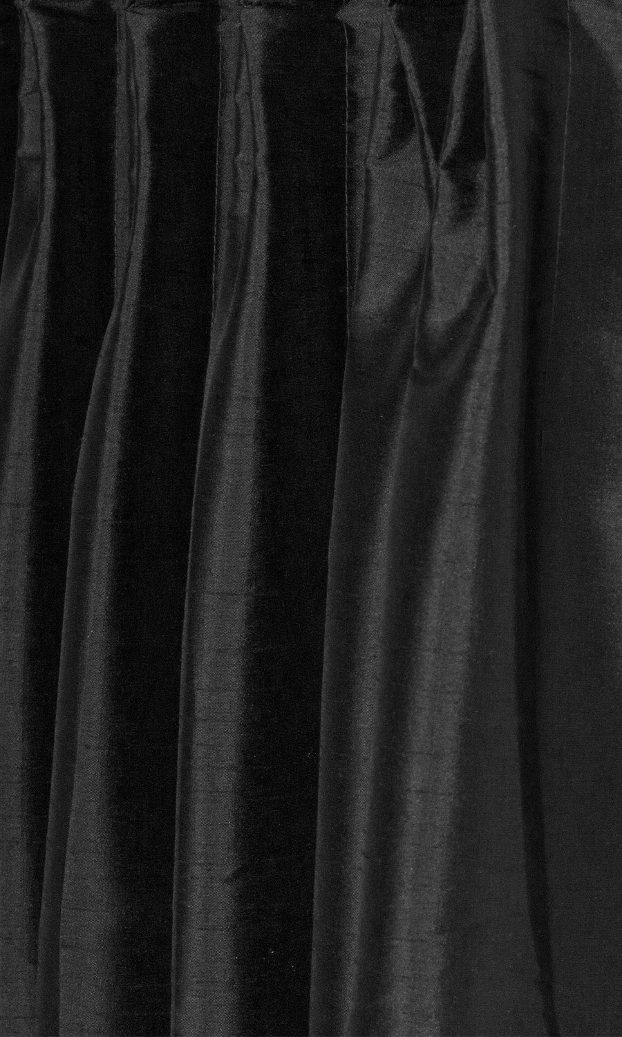 Faux Silk Window Treatments Fabric By the Metre (Black/ Grey)