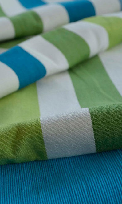 Cotton Window Treatments Fabric By the Metre (Blue/ Green)
