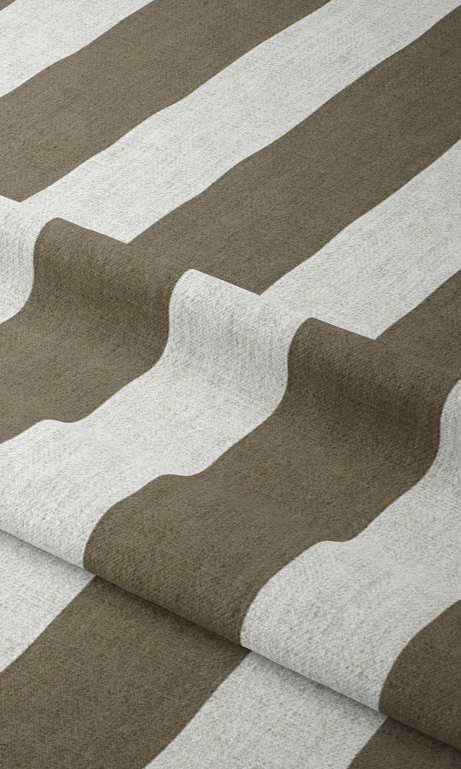 Striped Print Window Treatments Fabric Sample (Mocha Brown/ White)