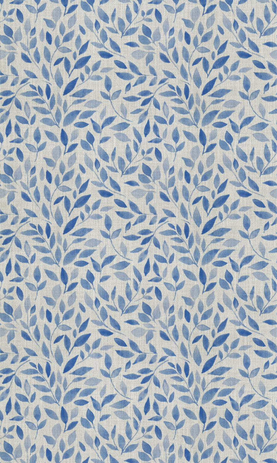 Botanical Print Free Fabric Material Sample (Eggshell White/ Blue)
