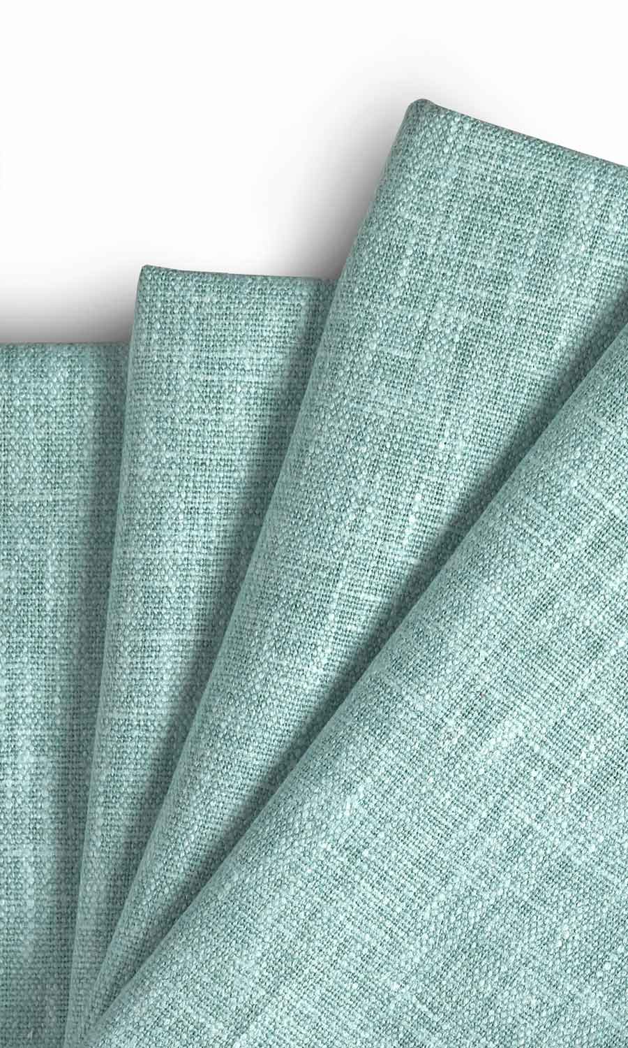 Cotton Blend Flat, Plain, Fake, Faux, European Relaxed Roman Blinds (Turquoise Blue)