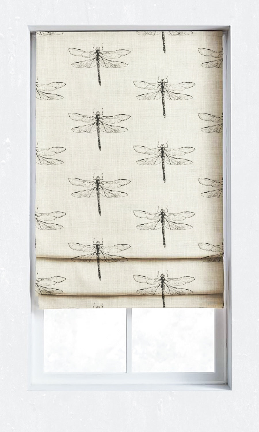 Dragonfly Print Blinds (Black/ White) for Living, Bedroom, Kitchen, Bathroom