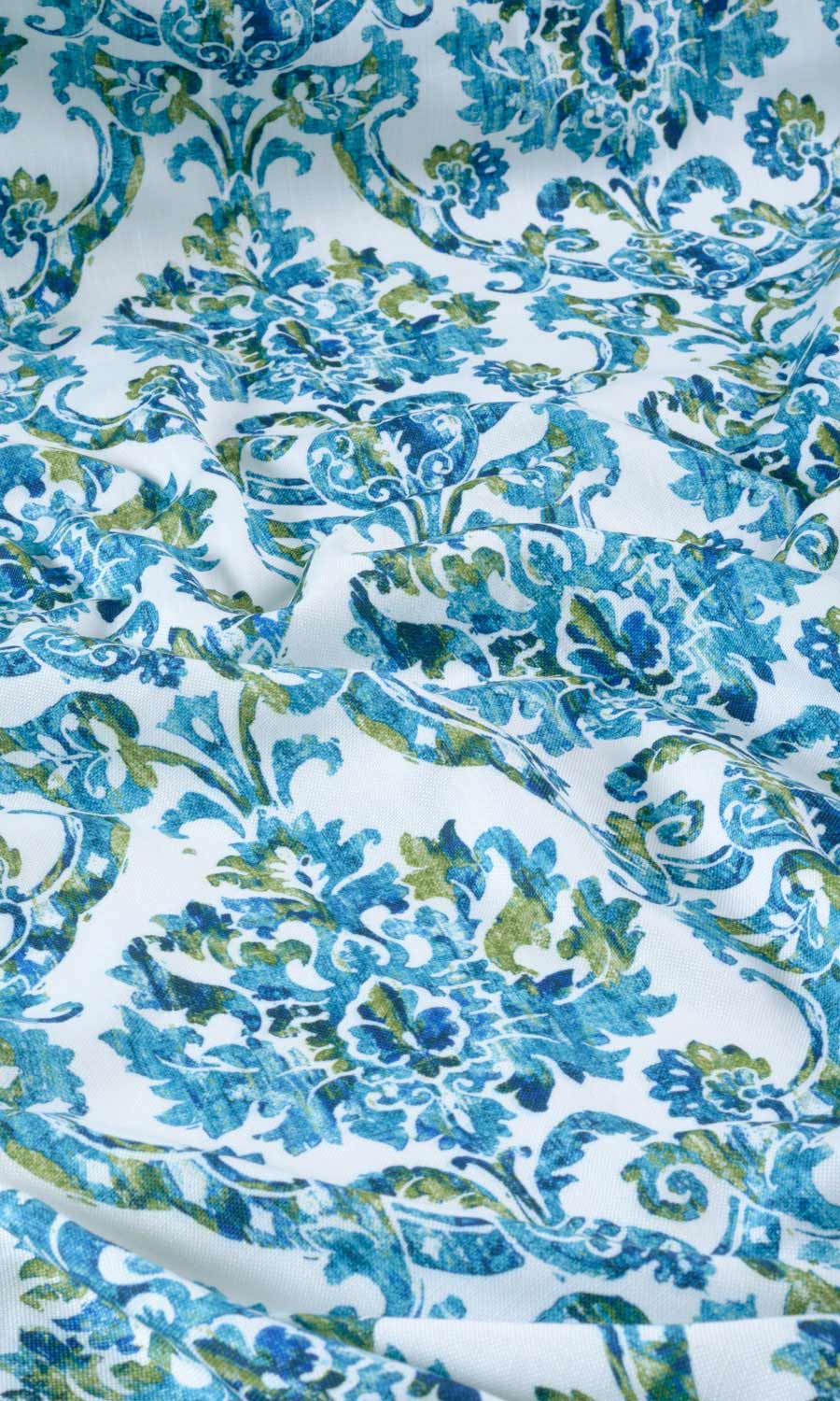 Damask Print Roman Blinds & Window Shades (Blue/ Green)