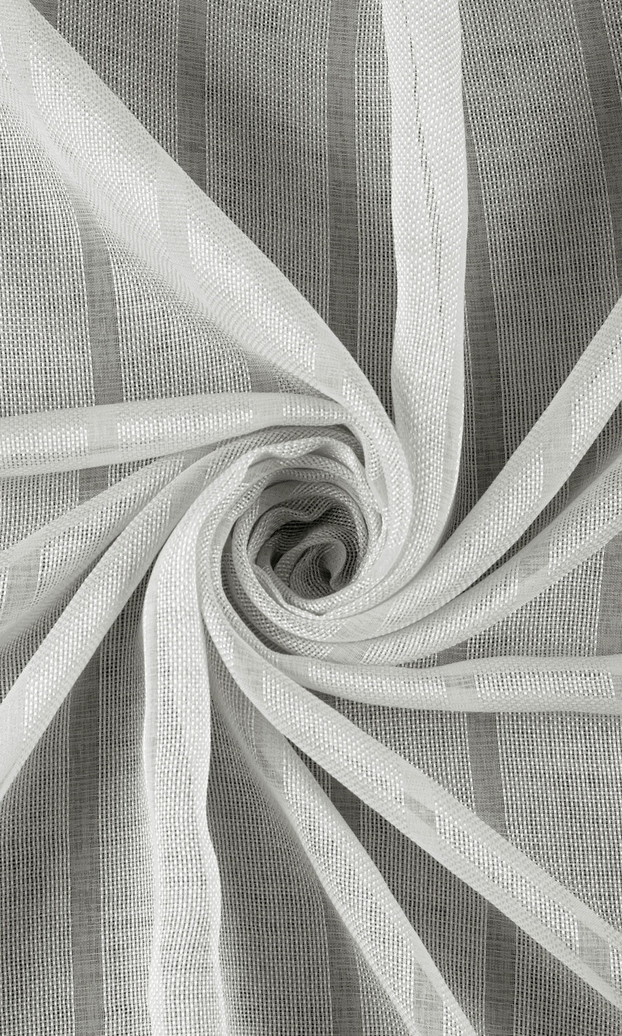 Textured Striped Sheer Home Textile Fabric Material By the Metre (Grey)