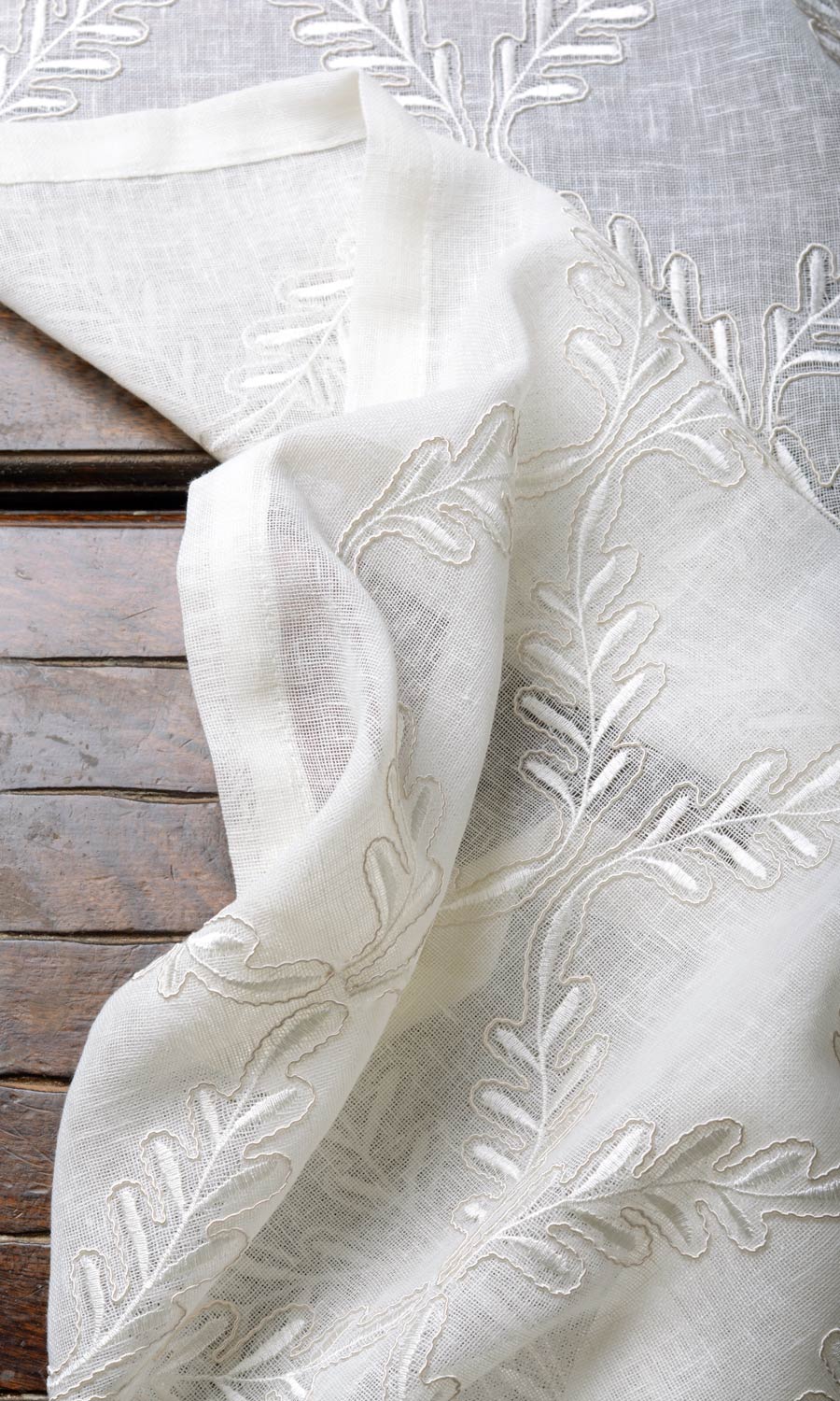 Sheer Floral Embroidery Blinds (White/ Cream) for Living, Bedroom, Kitchen, Bathroom