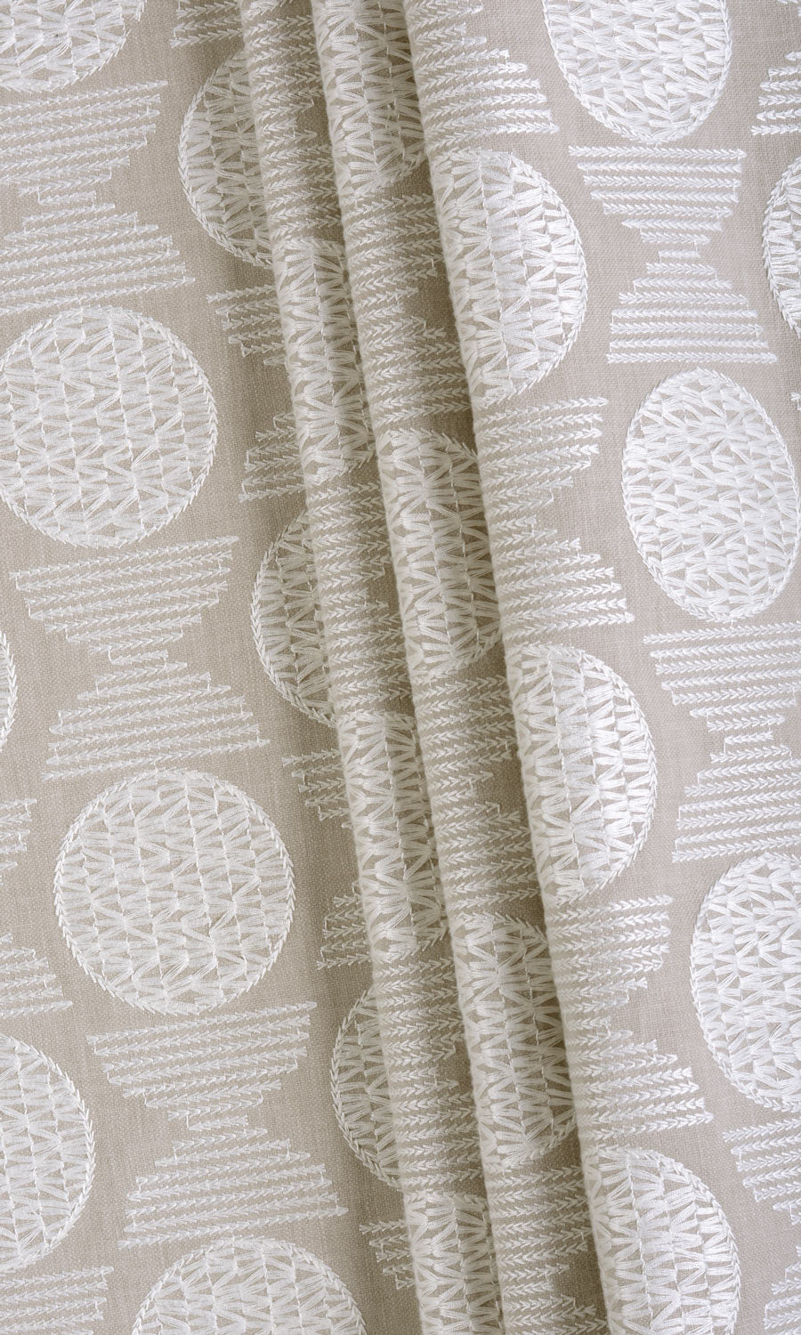 Geometric Patterned Free Fabric Material Sample (Oatmeal Beige)