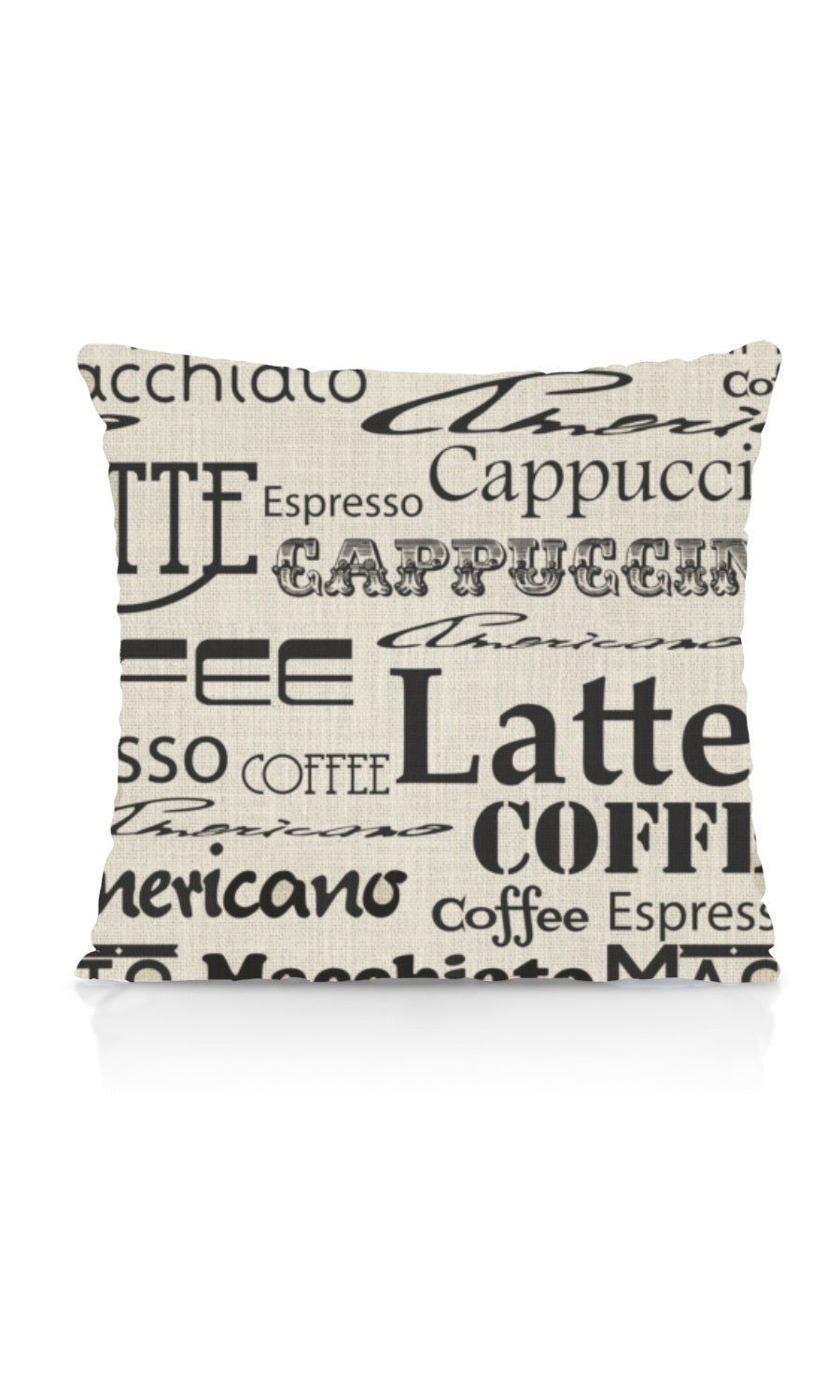 Coffee Themed Home Textile Fabric Material By the Metre (Black/ Milky White)