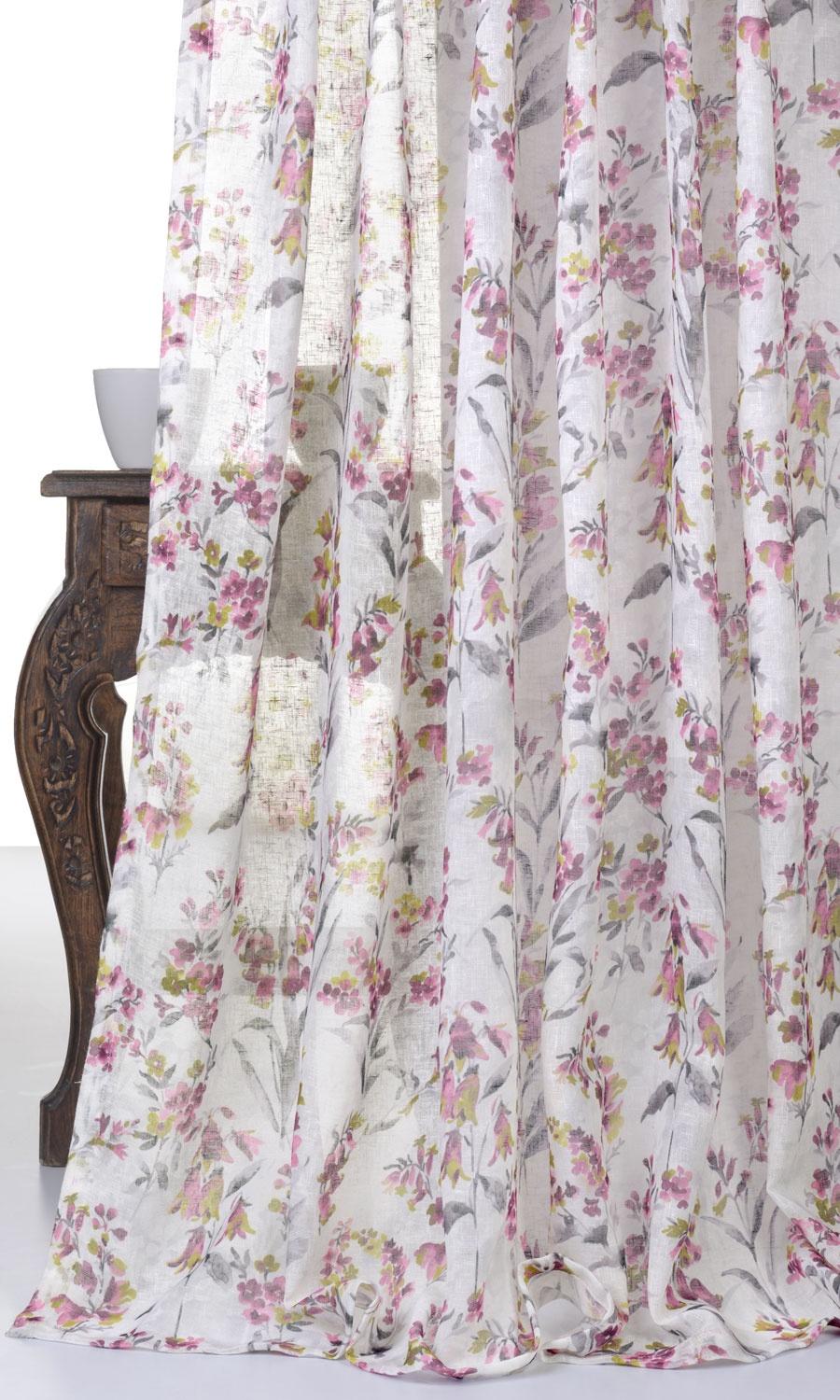 Sheer Floral Print Shades (Pink/ Grey)