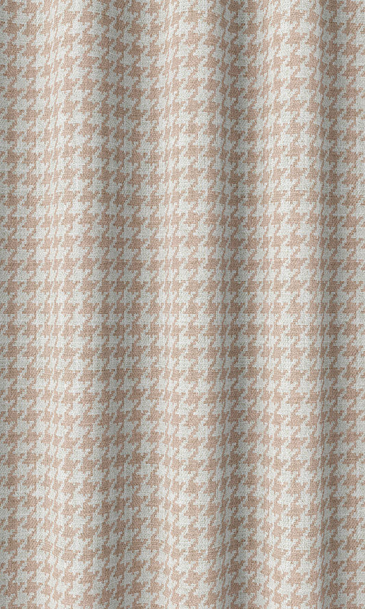 Houndstooth Print Home Décor Fabric Sample (Blush Pink/ White)