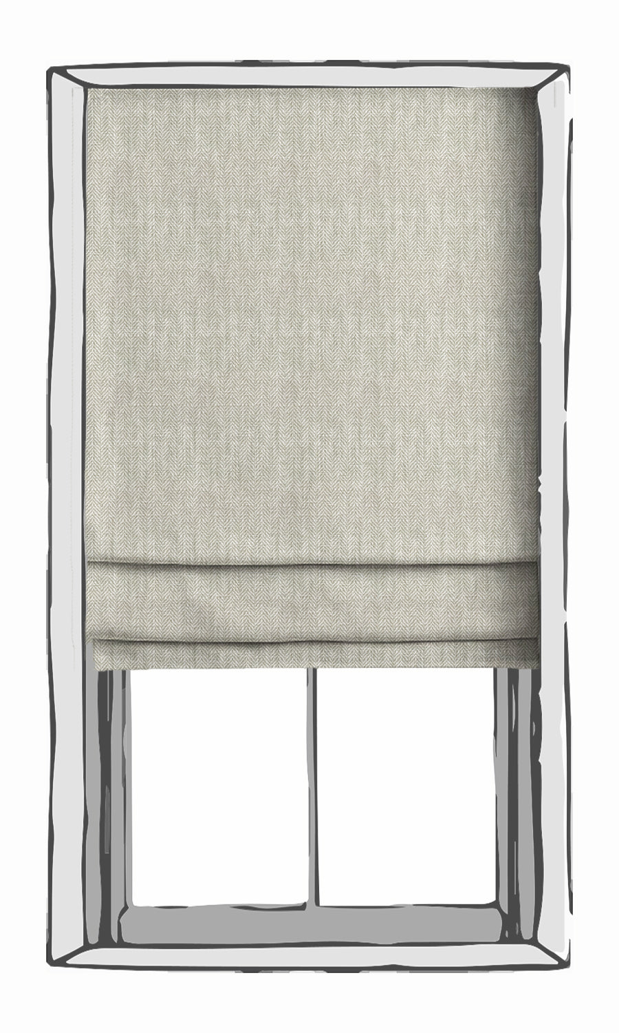 Herringbone Textured Window Treatments Fabric Sample (Grey)