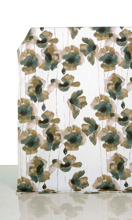 Water Lilies Floral Roman Blinds (Brown/ Grey)