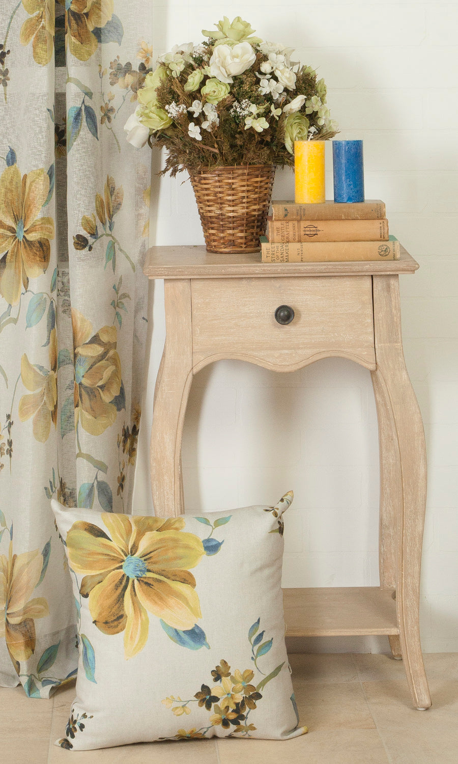 Sheer Home Textile Fabric Material Sample (Yellow)