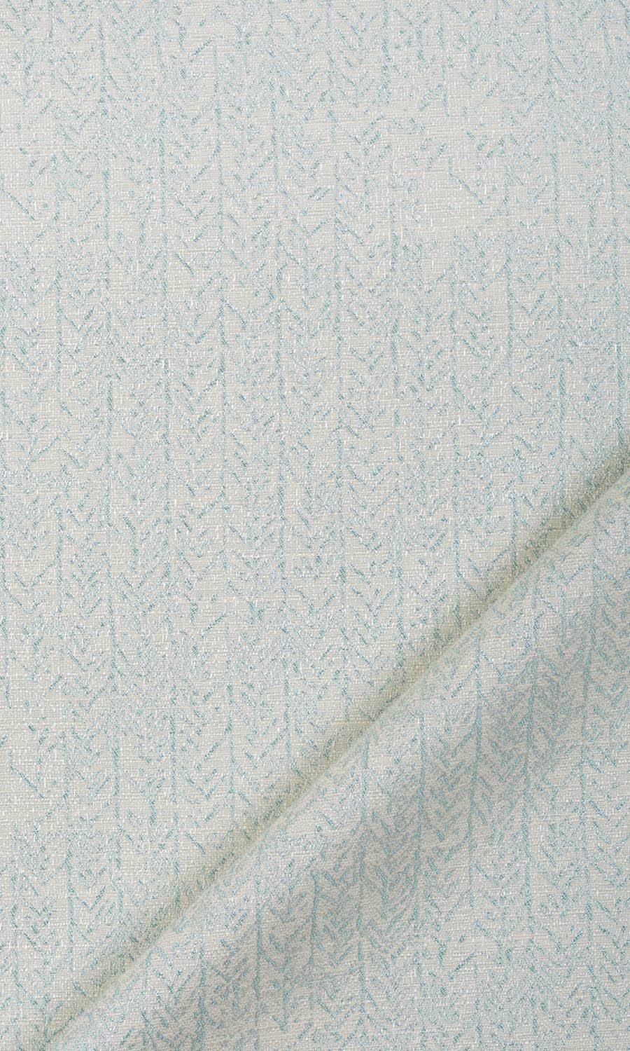 Herringbone Poly-Cotton Home Textile Fabric Material By the Metre (White/ Blue)