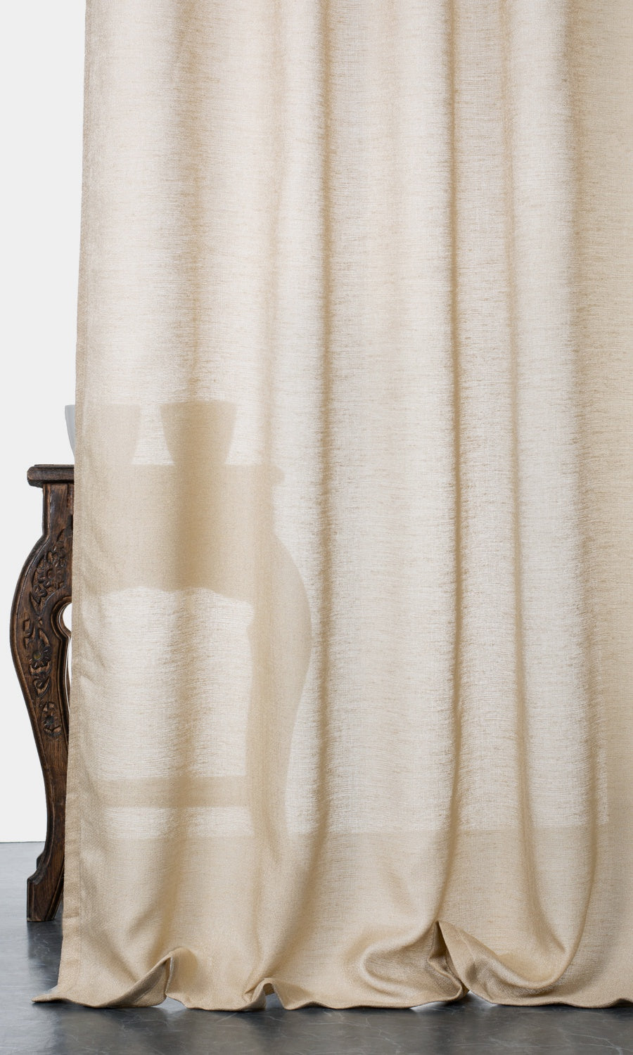 Plain Sheer Window Treatments Fabric Sample (Hazelnut Beige)