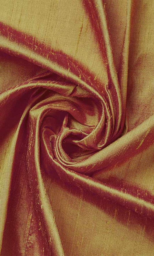 Dupioni Silk Home Décor Fabric By the Metre (Mustard Orange)