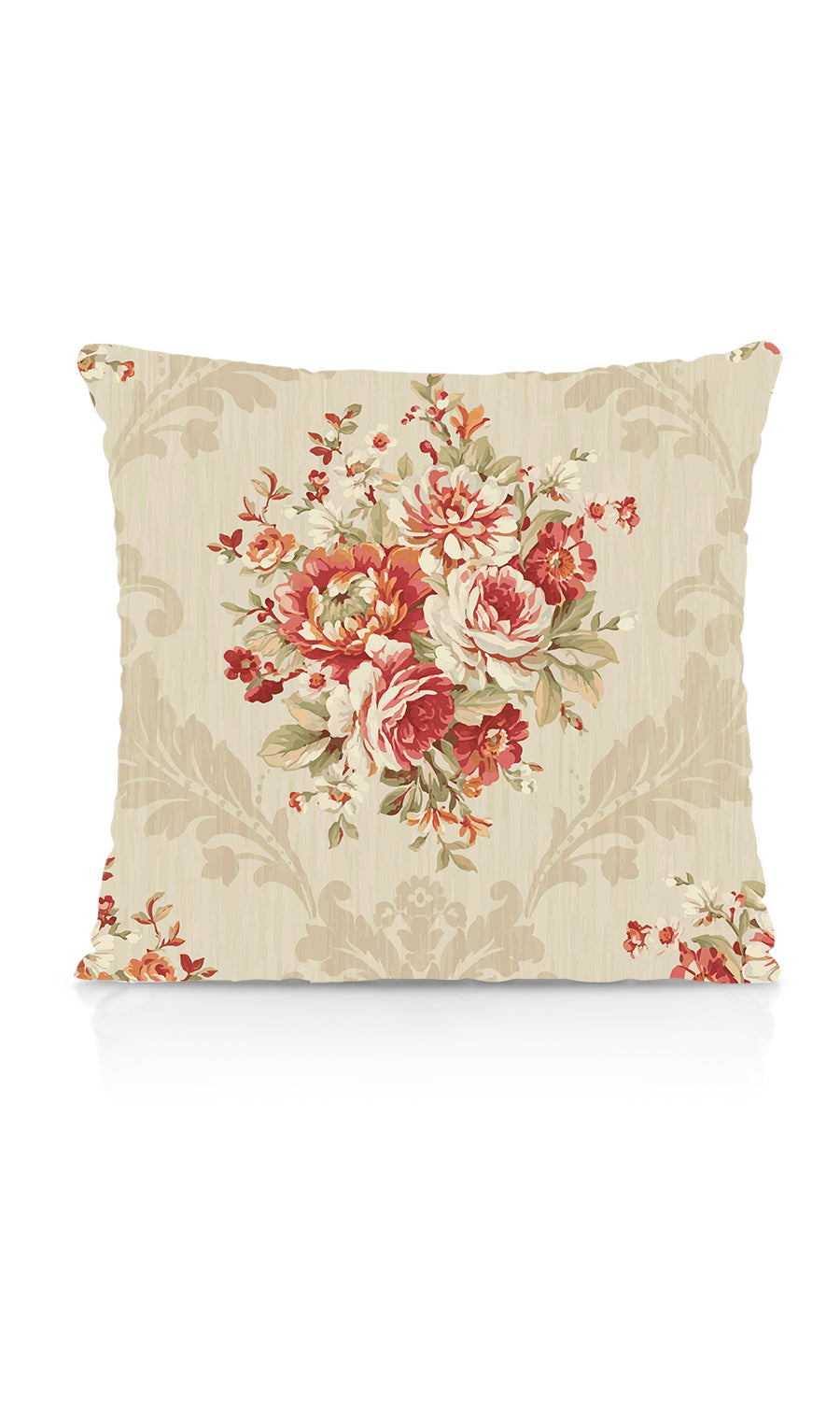 Dimout Floral Blinds (Red/ Creamy-Beige) Extra Long Short Wide