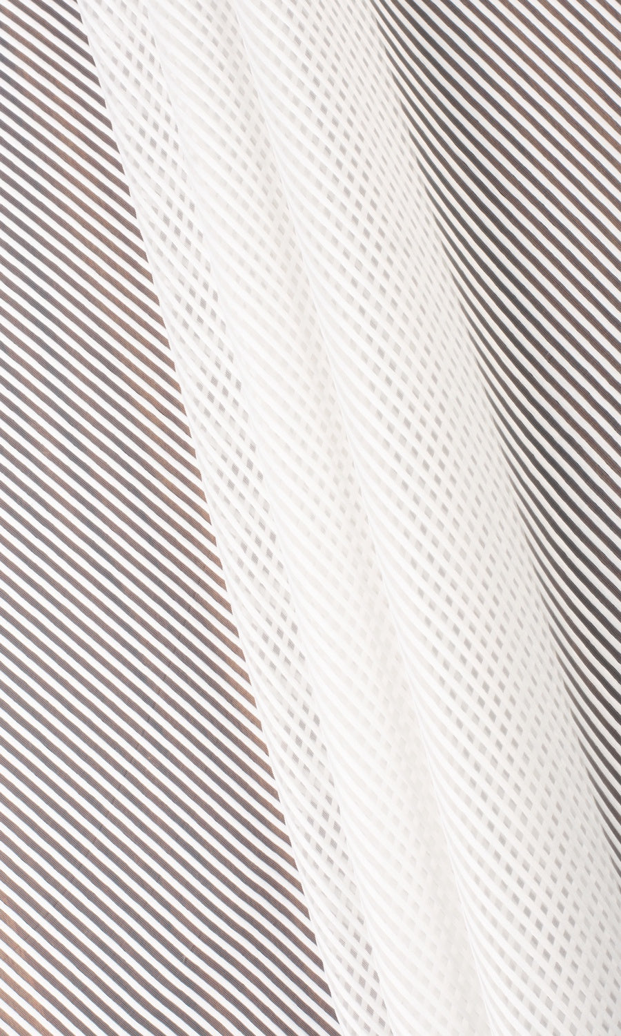 Striped Sheer Flat, Plain, Fake, Faux, European Relaxed Roman Blinds (White)