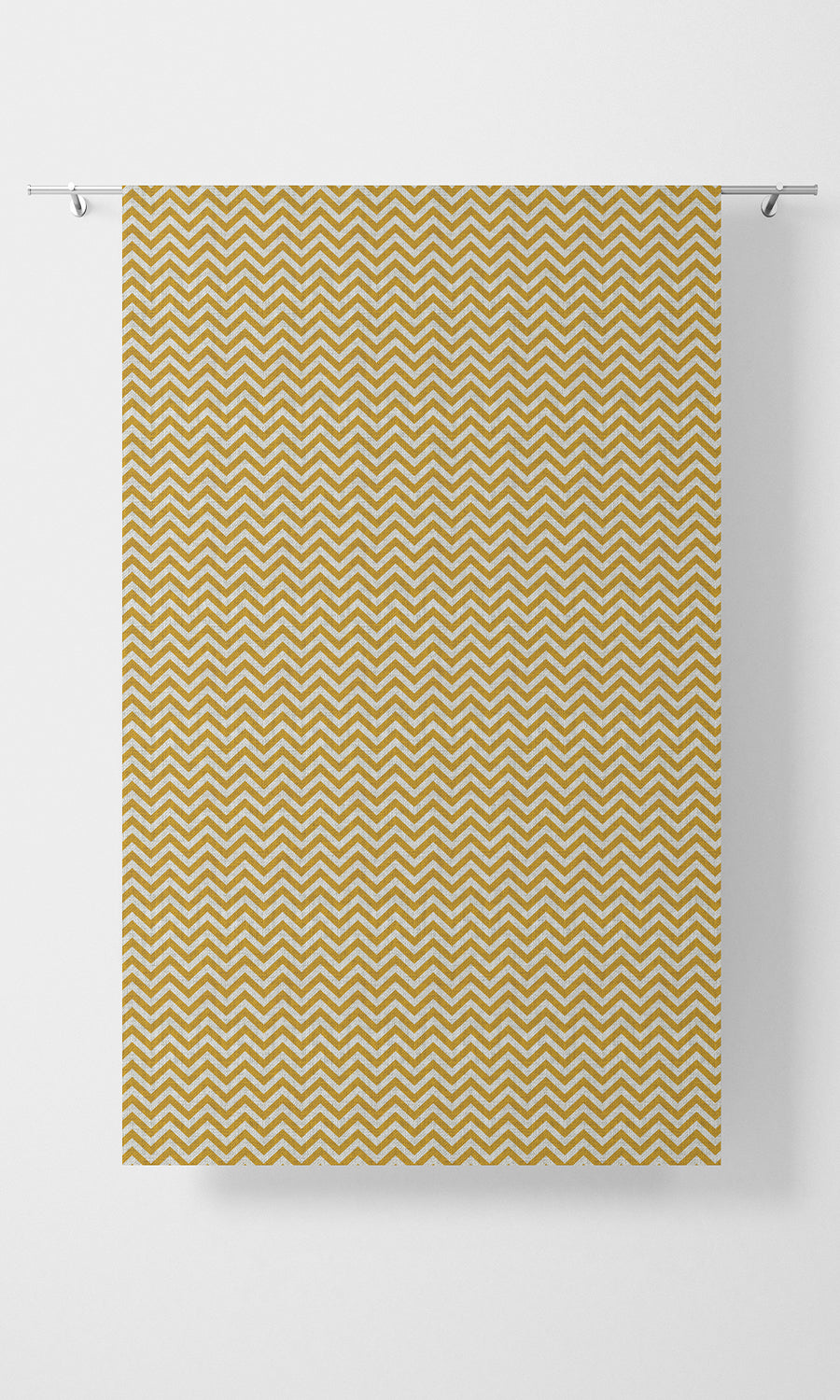 Chevron Print Home Textile Fabric Material By the Metre (Deep Yellow/ White)
