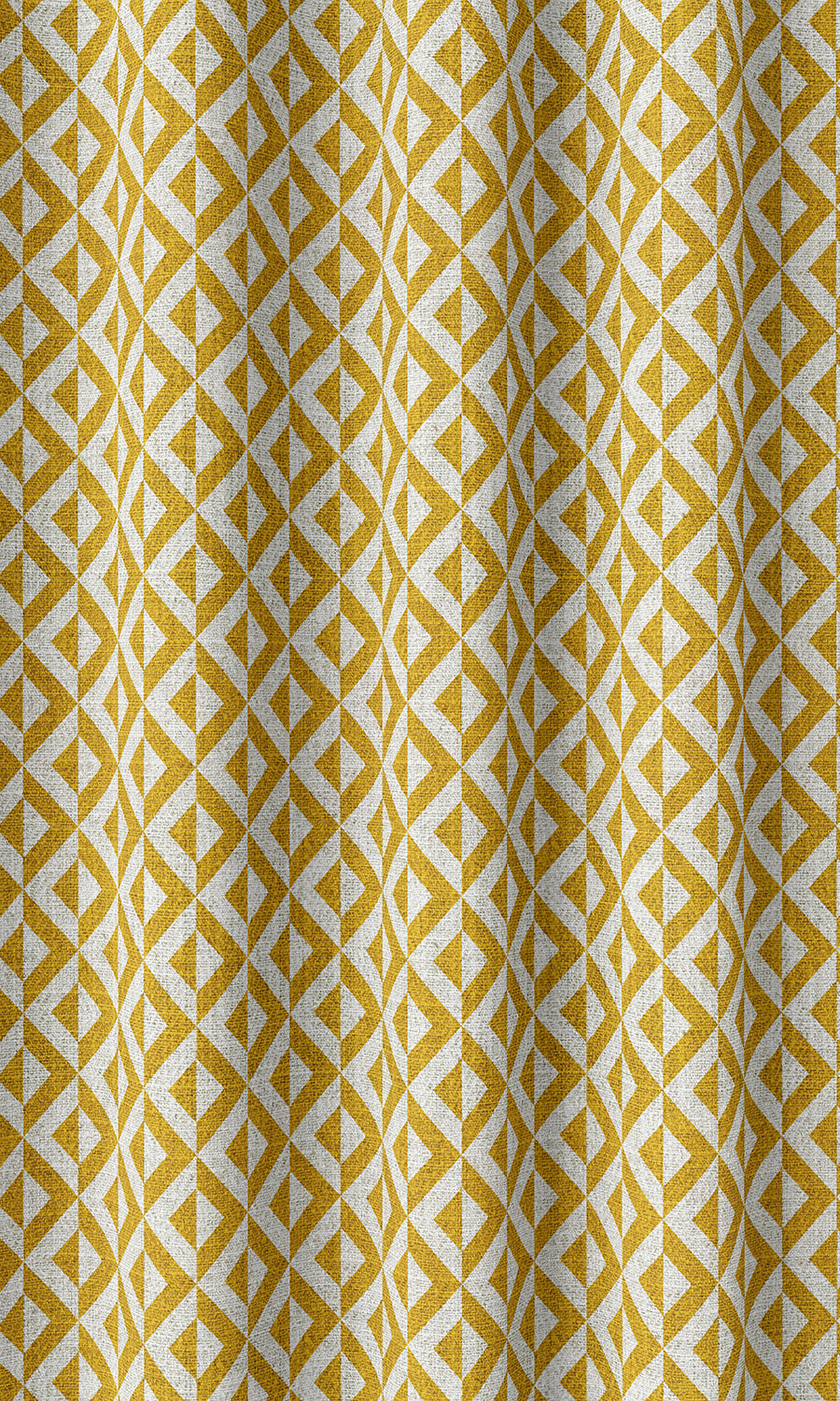 Geometric Print Home Décor Fabric Sample (Deep Yellow/ White)
