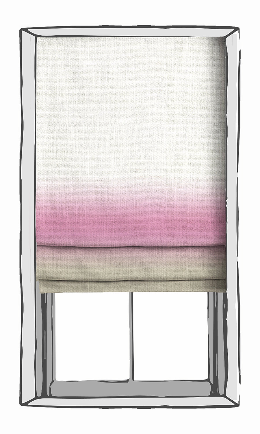 3-Tone Ombre Window Treatments Fabric Sample (Pink/ Beige)
