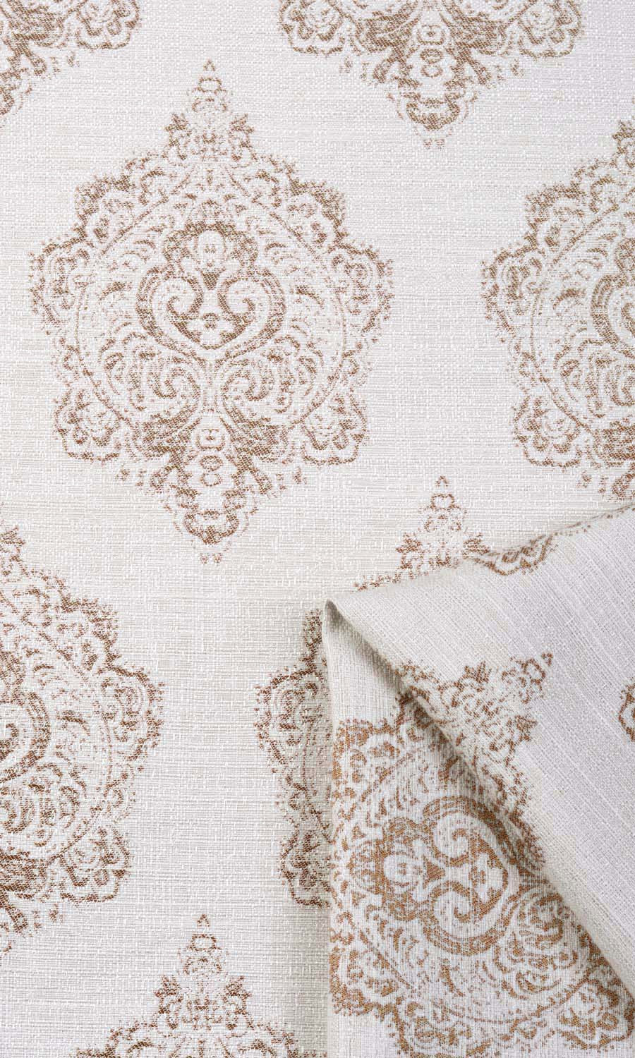 Patterned Made-to-Measure Roman Blinds (White/ Mocha Brown)