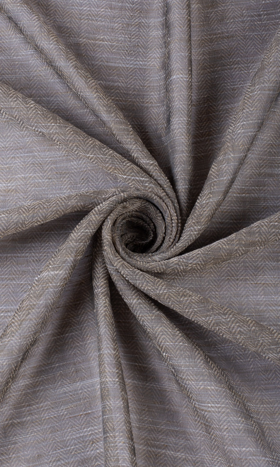 Herringbone Sheer Fabric Material By the Metre (Grey/ Coffee Brown)
