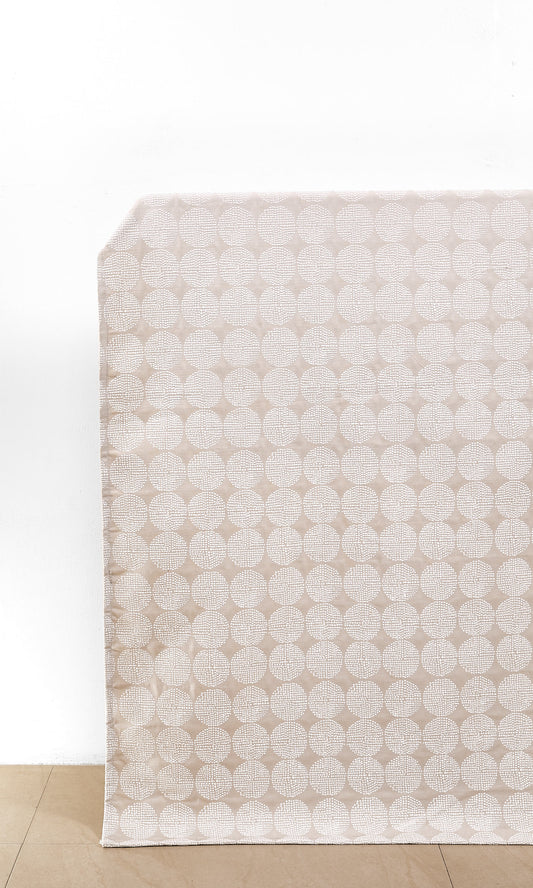 Geometric Embroidered Home Décor Fabric By the Metre (Beige/ White)