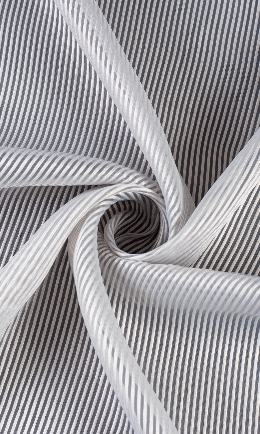 Striped Sheer Home Textile Fabric Material By the Metre (Grey)