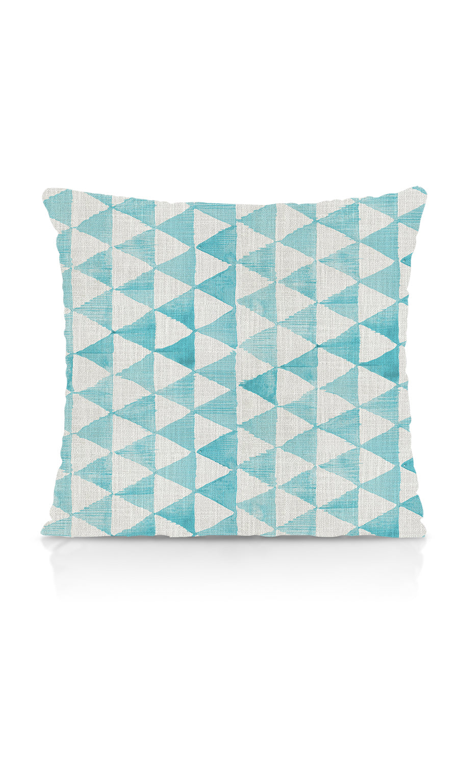 Triagonal Print Home Textile Fabric Material By the Metre (Eggshell White/ Blue)