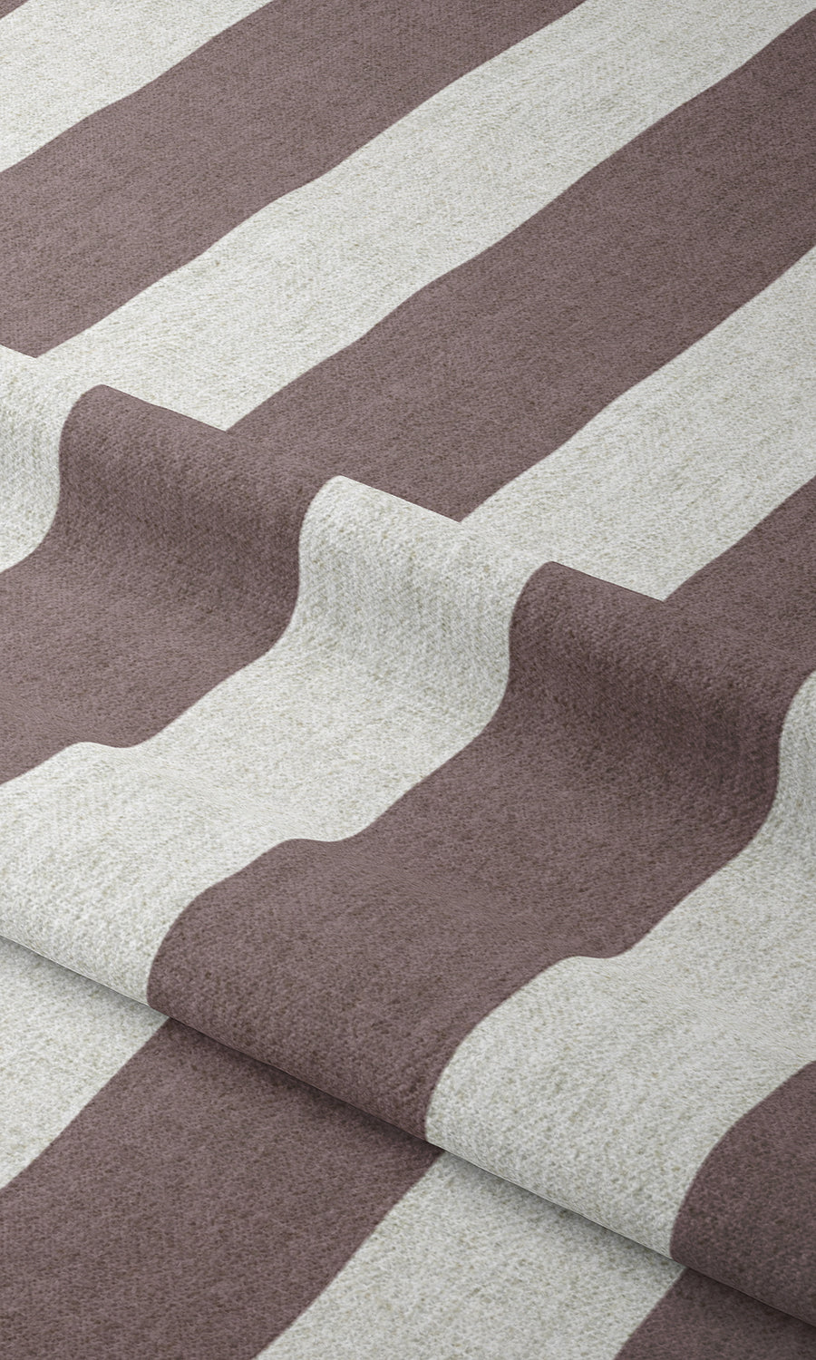 Striped Home Textile Fabric Material By the Metre (Plum Purple)