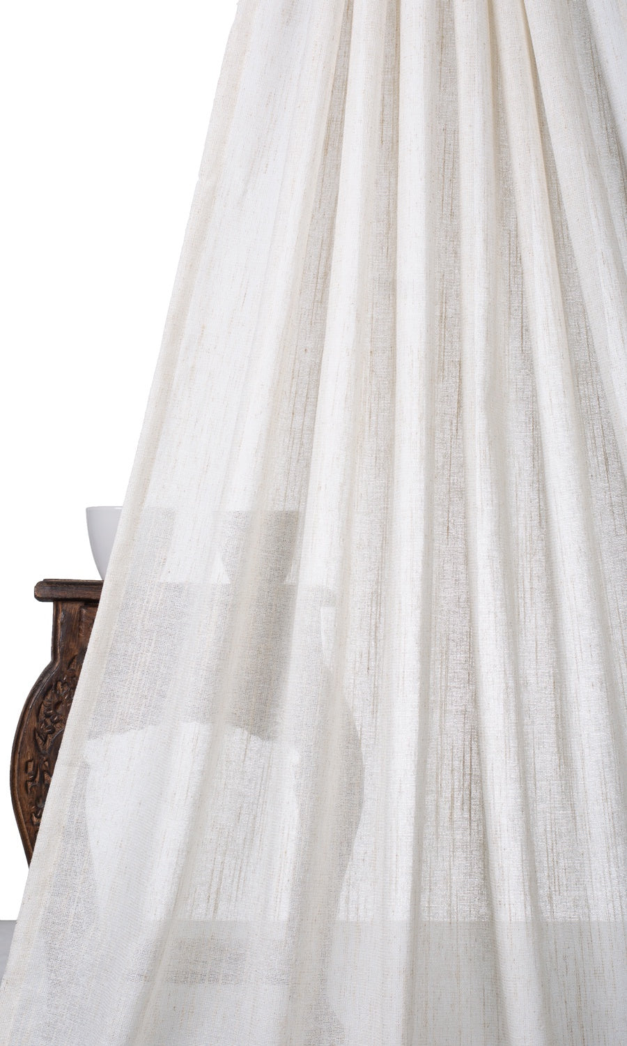 Poly-Linen Sheer Home Décor Fabric By the Metre (Ivory)