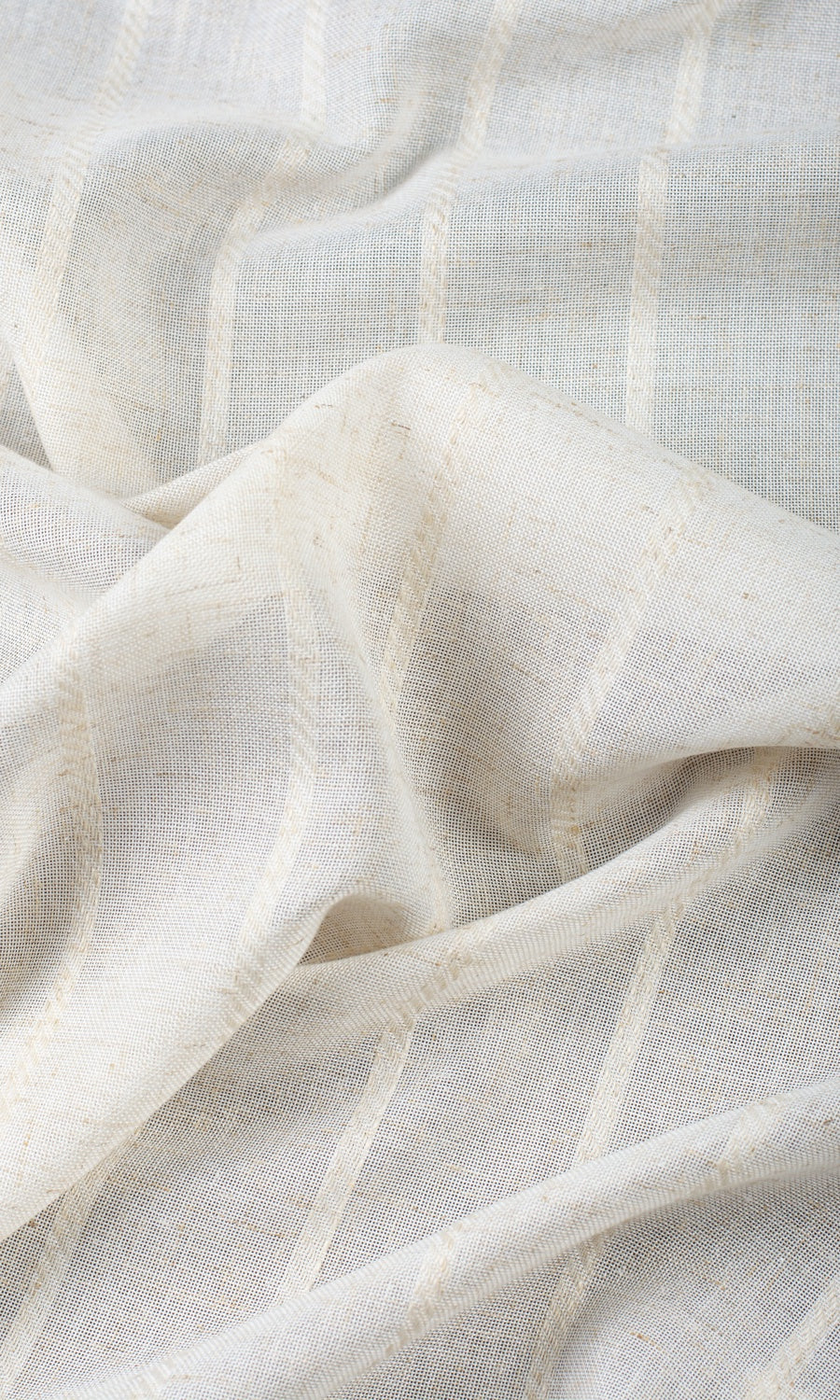 Striped Sheer Home Décor Fabric By the Metre (Cream/ Ivory)