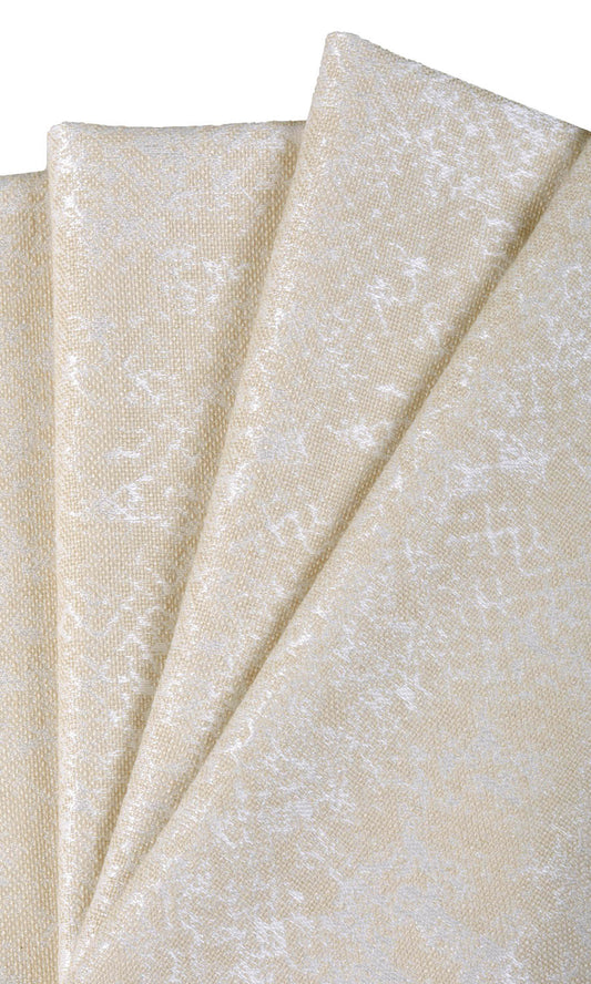 Abstract Patterned Home Décor Fabric Sample (White/ Ivory/ Beige)